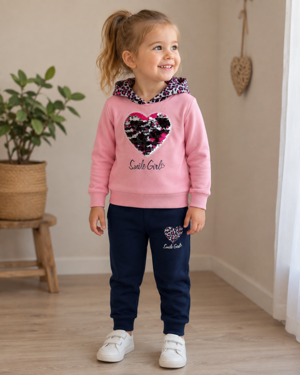 2 Delige set Smile Girl licht roze maat 98-104
