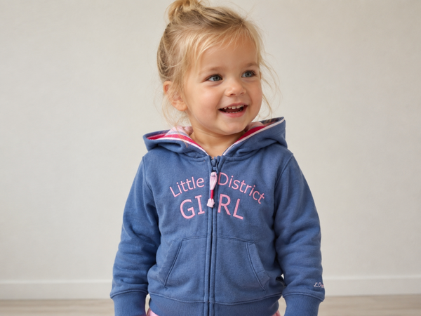 Vest Little District Girl blauw maat 92