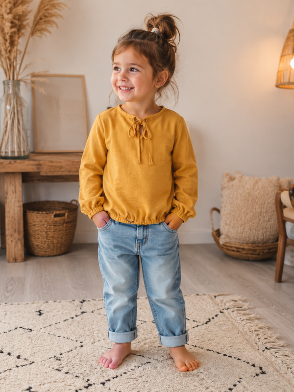 Blouse/top mosterdgeel