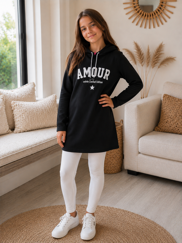 Tuniek/hoodiejurk zwart