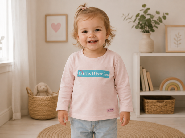Longleeve Little District licht zalm maat 86