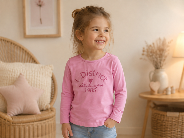 Longleeve Little District roze maat 104