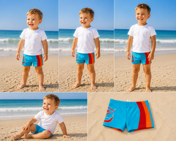 Zwembroek Boxer Zee&Zo Tasmania LT Blue maat 68 NIEUW