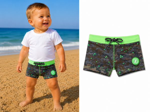 Zwembroek Boxer Zee&Zo Maleisie Paint Grey maat 80