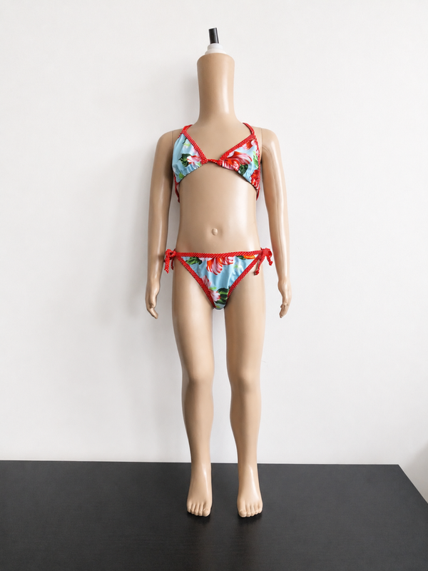Bikini Far Out Lichtblauw met bloemen