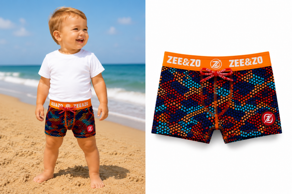 Zwembroek Boxer Zee&Zo Como Star Orange maat 92