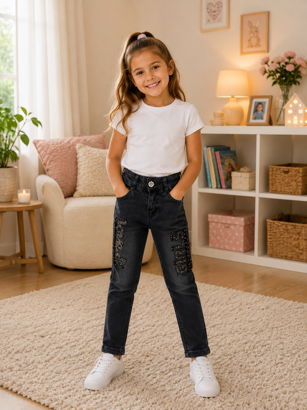 Broek Jeans Tati Life zwart maat 122-128 NIEUW