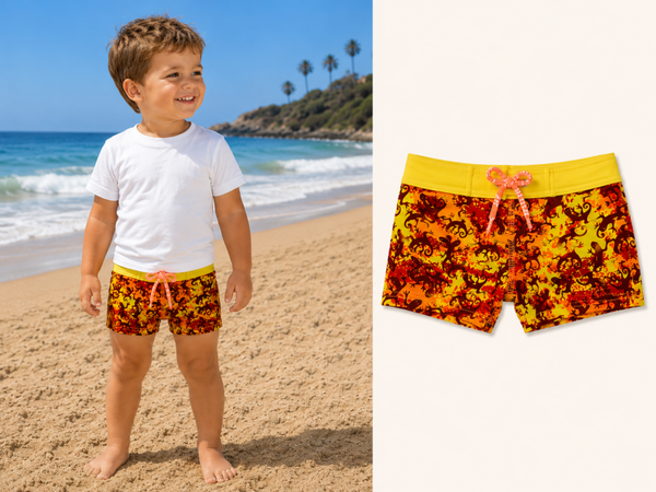 Zwembroek Boxer Zee&Zo Kane Salamander Yellow