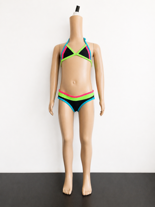Bikini Just Beach Zwart met neon kleuraccenten