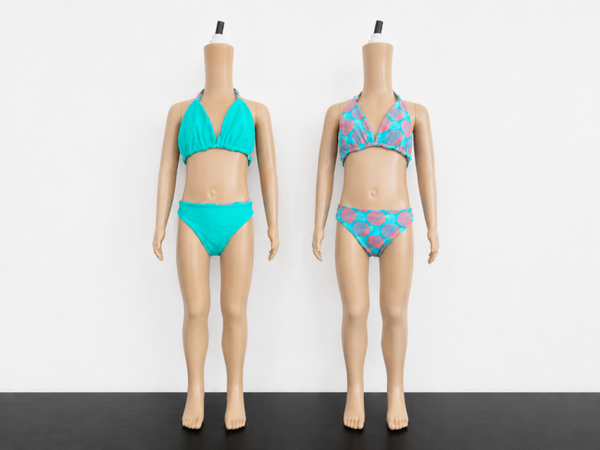 Bikini Zee & Zo Reversible Turquoise/Print maat 176 NIEUW