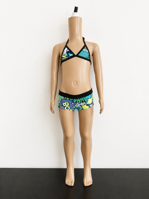 Bikini Just Beach Cartoon Blue met shortje maat 92