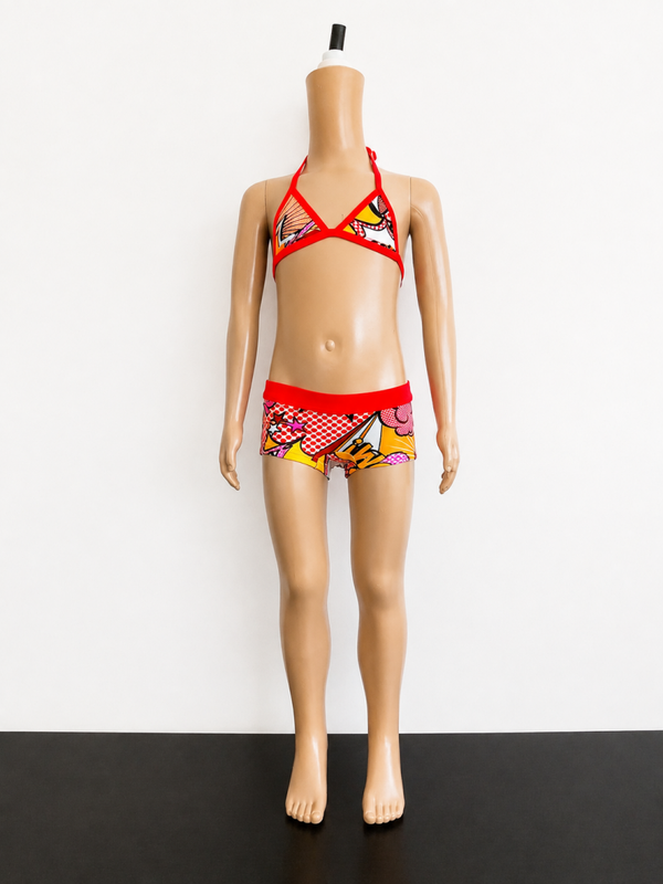 Bikini Just Beach Cartoon Red met shortje maat 92