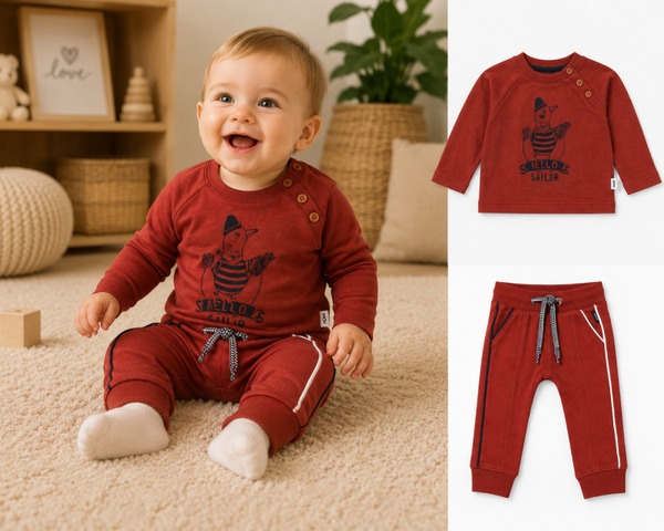 2 Delige set Noppies Longsleeve Ranong en Broek Rostock maat 56