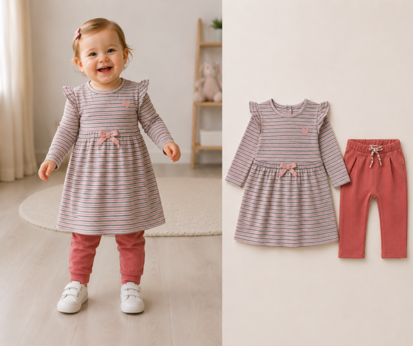 2 Delige set Noppies Jurk Abuaja en Broek Akron maat 56 NIEUW