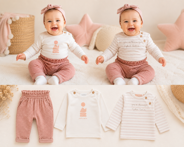 3 Delige set Noppies Longsleeve Ribera, Rende White Sand en broek Luanda maat 56