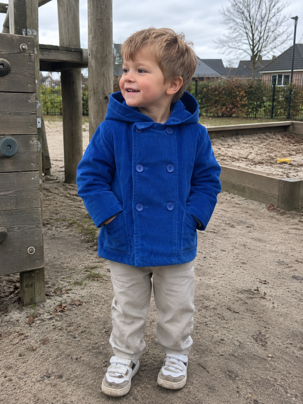 Jas Lily Balou Babyjasje in Corduroy – Koningsblauw – Maat 80