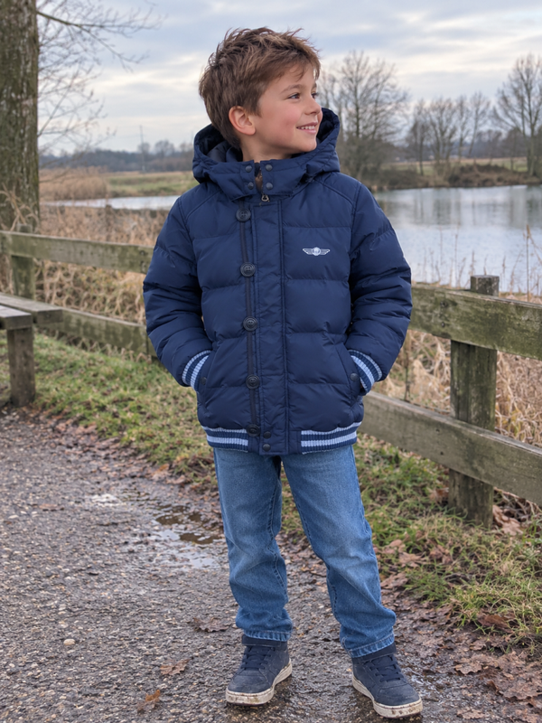 Winterjas FarOUT donkerblauw maat 128