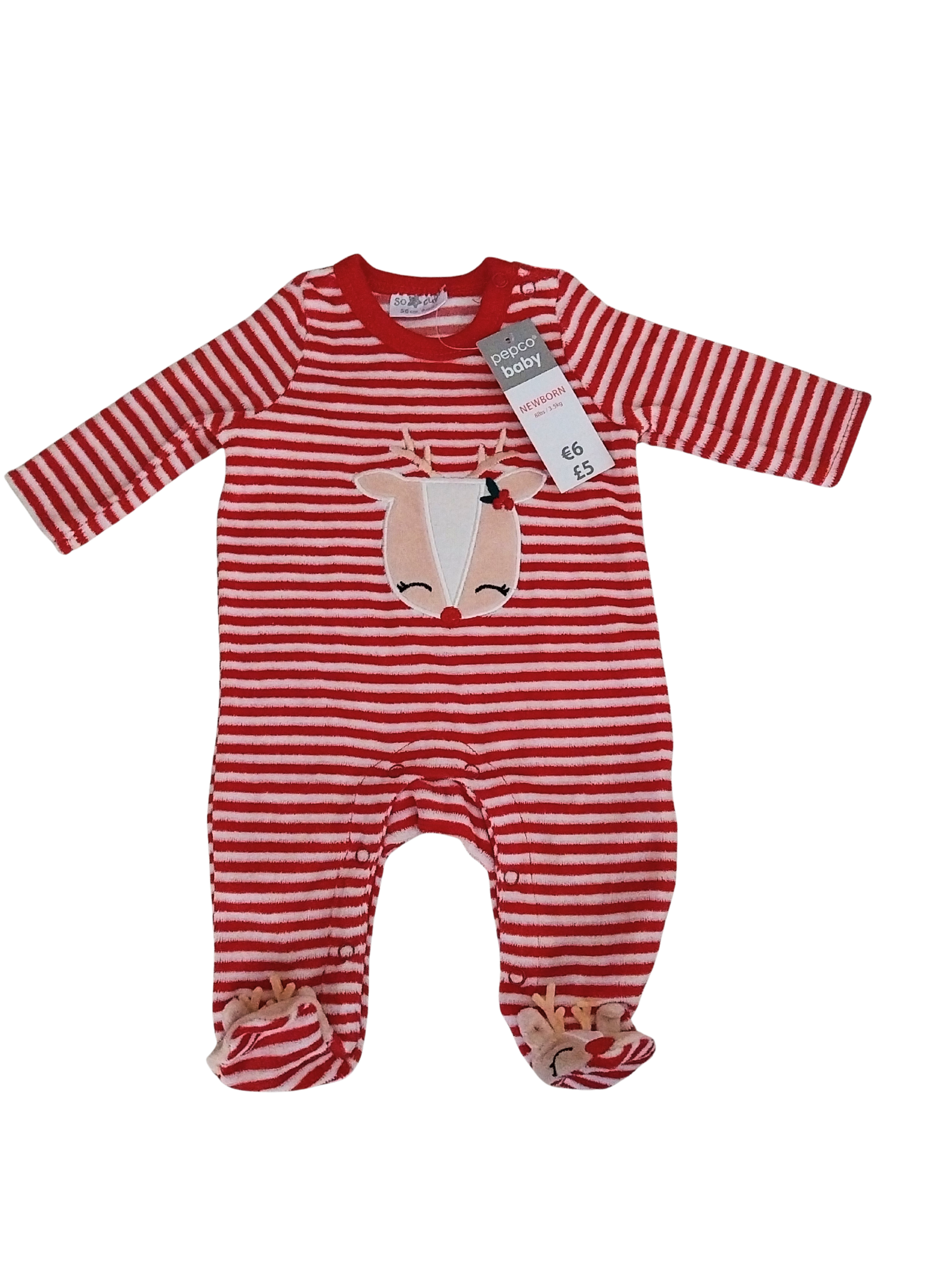 Kerst boxpakje So Cute rood wit gestreept maat 56