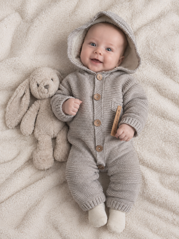 Boxpakje Caramini Knitwear gevoerd grijs/beige