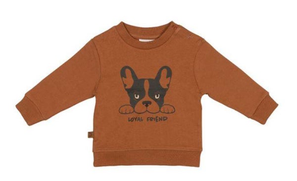 Trui Frogs and Dogs Loyal Friend Hazelnut maat 80