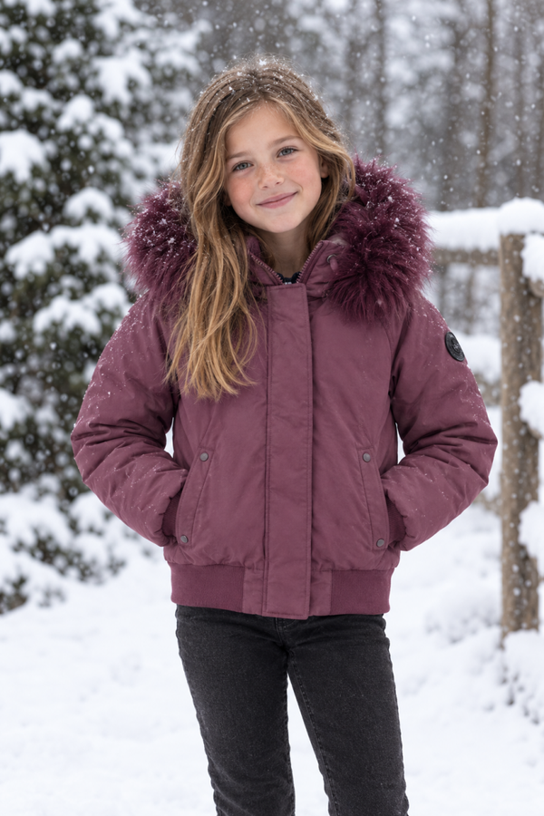 Winterjas Airforce Aubergine Bomber Jacket maat 128 (8 jaar)