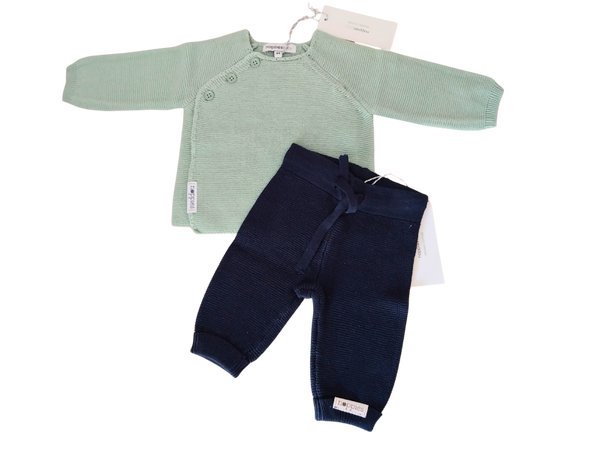 Set Noppies Vest Pino Grey Mint en Broek Grover Navy  maat 44