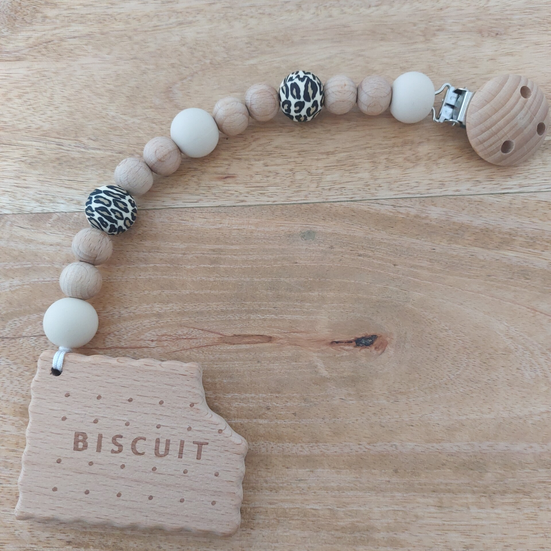 Biscuit bijtclip leopard