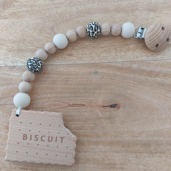 Biscuit bijtclip leopard