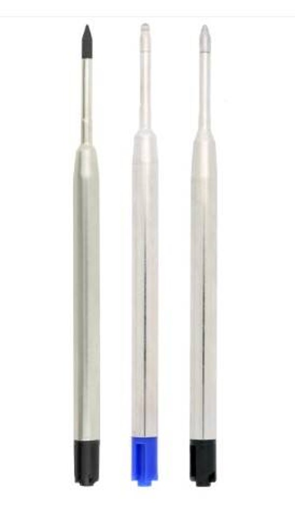 Ensemble de 3 Recharges de Style Parker - Bleu, Noir, Porte-mine