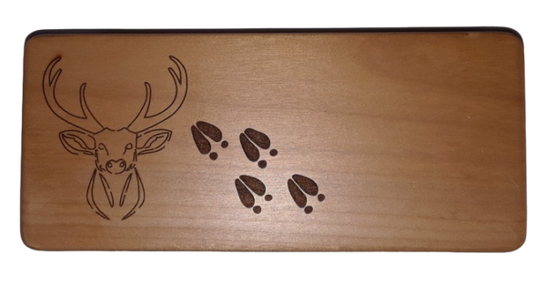 Boîte à empreintes de cerf avec inserts en bois d'érable
