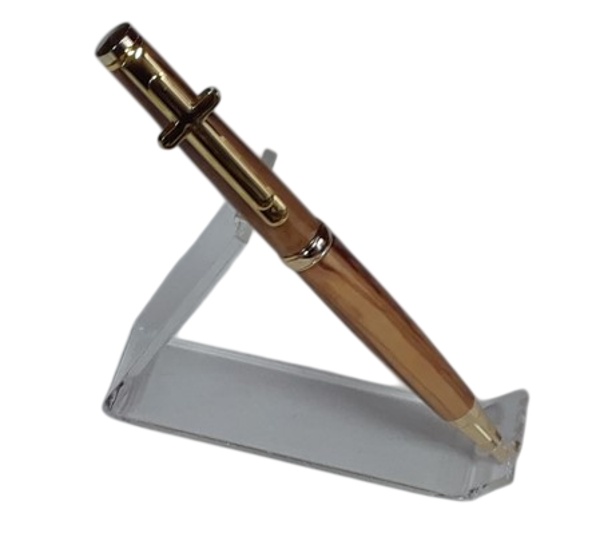 Le Stylo Comfort Ichtus Chrétien Or Carrelet bois Olivier de Bethléem