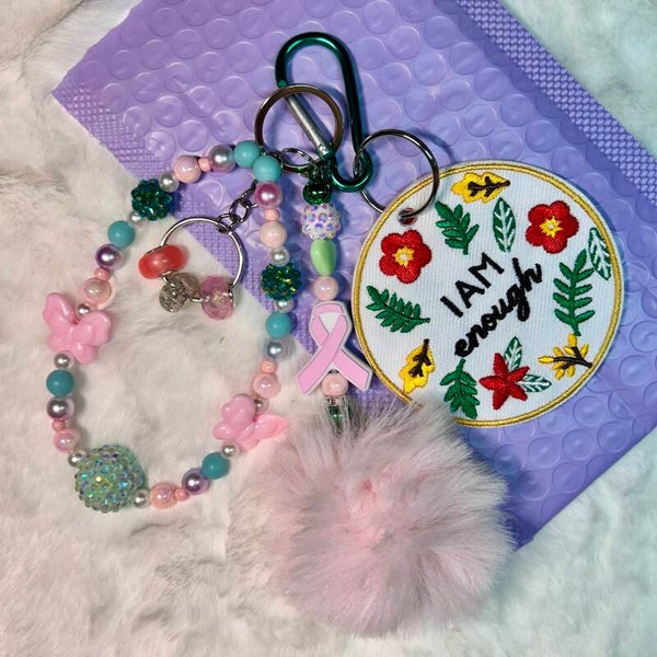 I AM enough – zelfliefde sleutelhanger & armband set