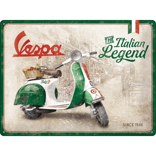 METAL SIGN 30X40CM VESPA ITALIAN LEGEND