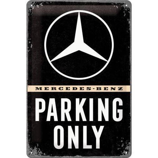 METAL SIGN 20X30CM MERCEDES PARKING ONLY