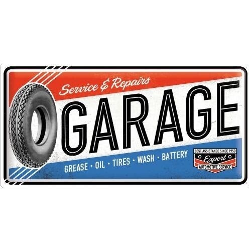 METAL SIGN 25X50CM GARAGE
