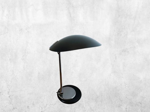 Lampe de bureau pivotante Aluminor, vintage années 70 , chrome et laque noire