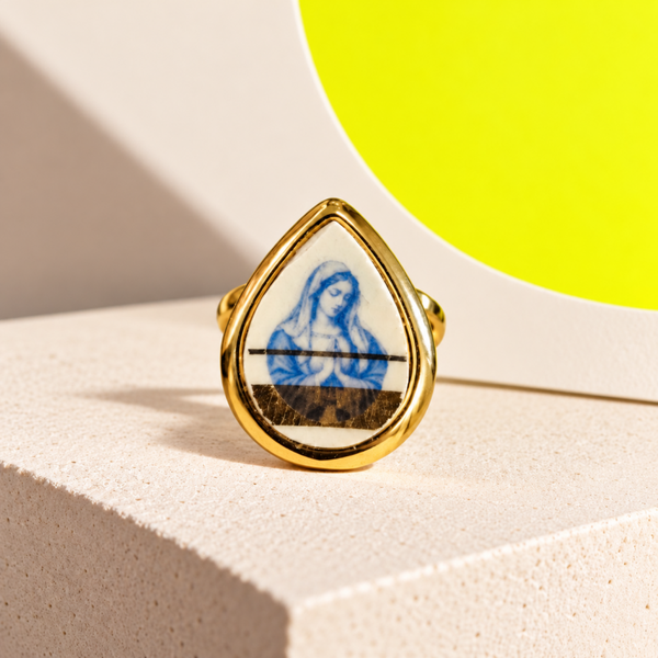 Bague Madone Bleue – Faïence Villeroy & Boch | O.P.R.