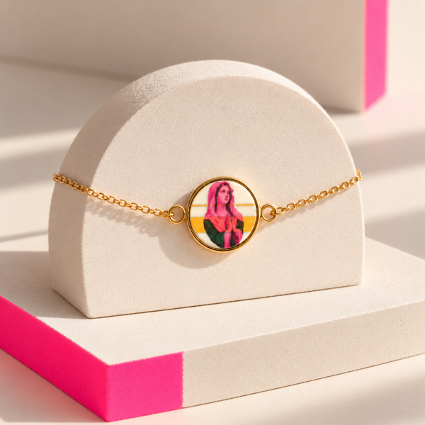 Bracelet Madone Pop – Rose fluo & or vintage