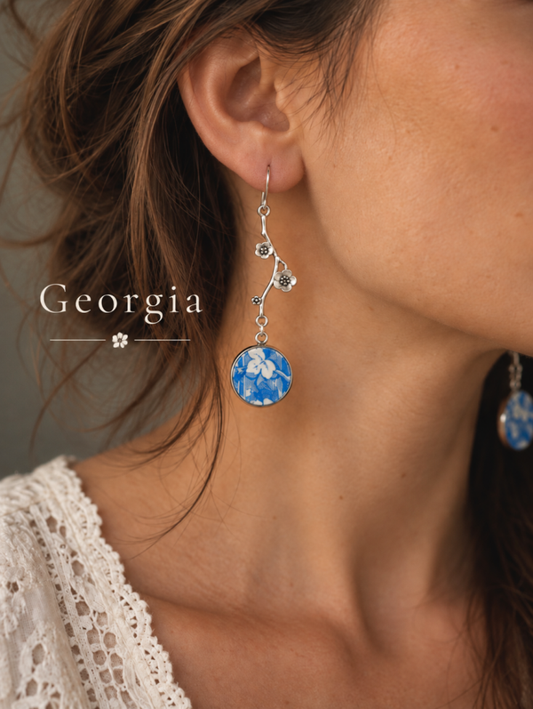 Boucles d’oreilles Georgia – Faïence ancienne Creil & Montereau