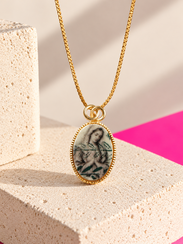 Collier Madone Pop – Noir & vert