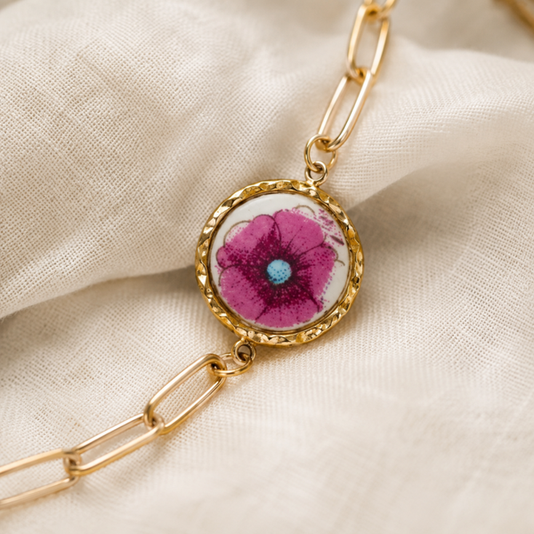 Bracelet Jeanne en faïence de Gien – cadeau noces de faïence