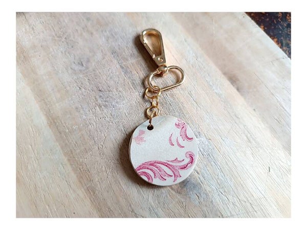 Porte-clé medaillon Boules de neige , Saint Amand Hamage