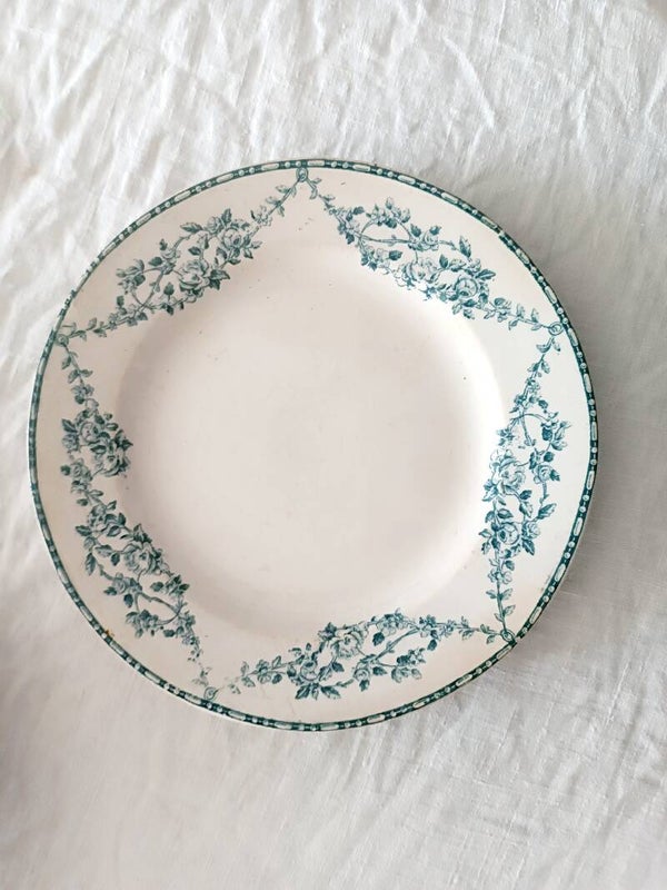 Assiette à dessert Gervaise , faïence terre de fer Clairefontaine