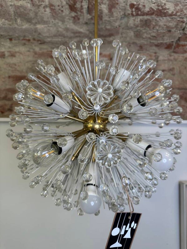 Vintage Sputnik Deckenleuchte von Emil Stejnar für Nikoll – Mid-Century Kristalllampe aus Wien