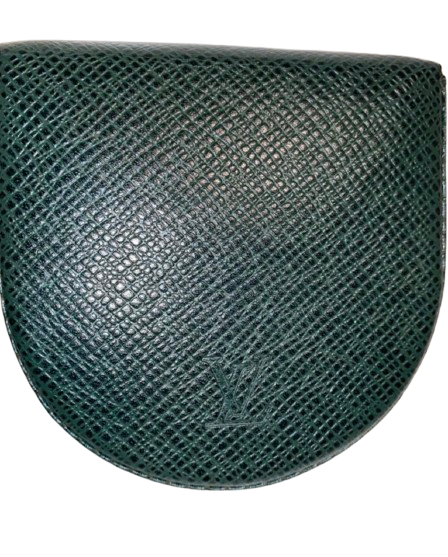 Louis Vuitton Porte-monnaie Cuvette vintage en cuir Taïga vert Épicéa – Made in Spain – CA0041