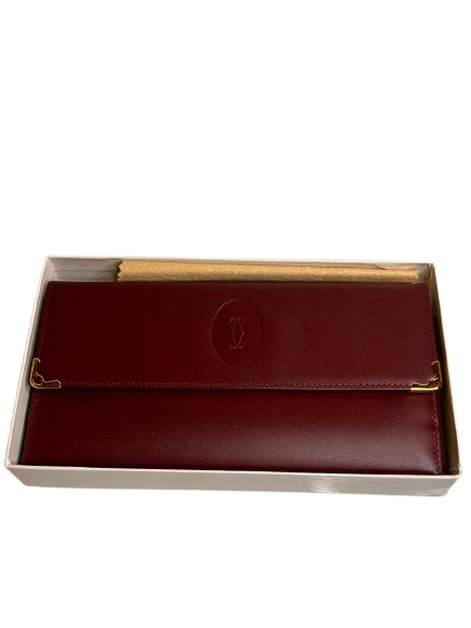 Cartier Portefeuille long vintage en cuir bordeaux - Must de Cartier