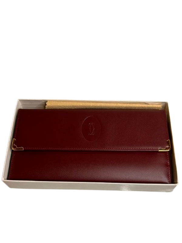 Cartier Portefeuille long vintage en cuir bordeaux - Must de Cartier