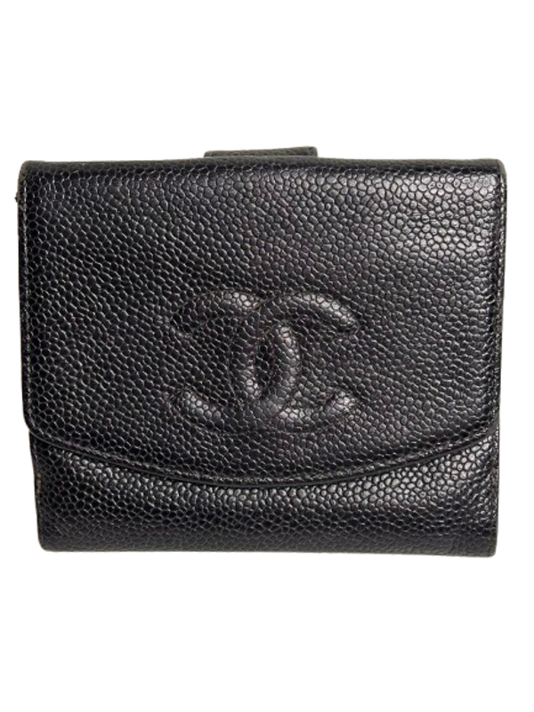 Chanel Vintage Portefeuille compact Caviar noir