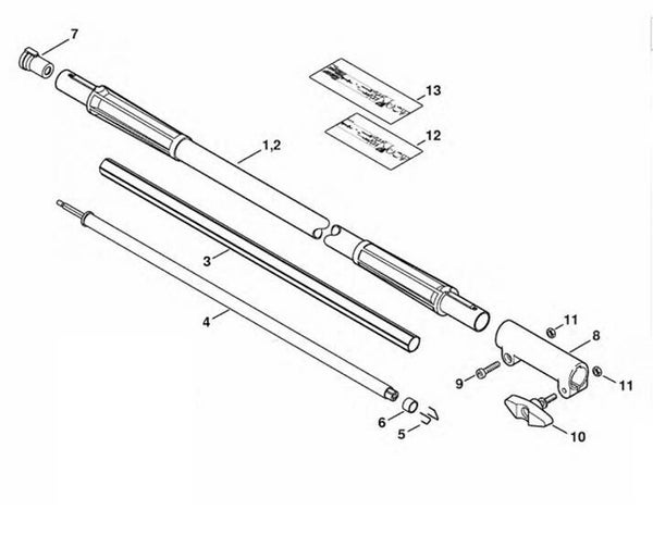 Rallonge km carbone 1 m origine Stihl  Référence 4180-710 7105 / 4180 710 7105 / 4180-710-7105 / 41807107105