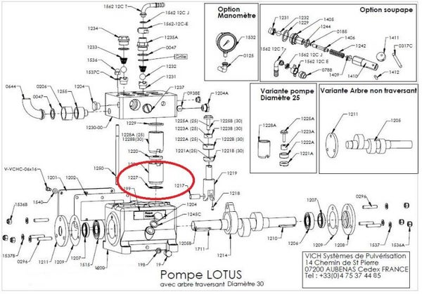 Joint papier pompe Vich Lotus Réf: 1227